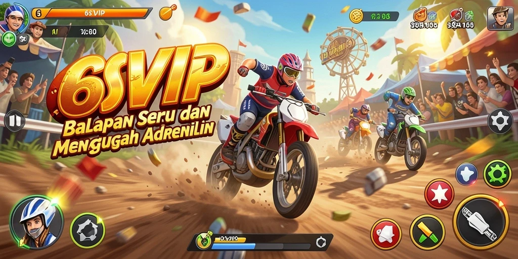 Gameplay Racing seru dengan mobil cepat dan trek menantang.