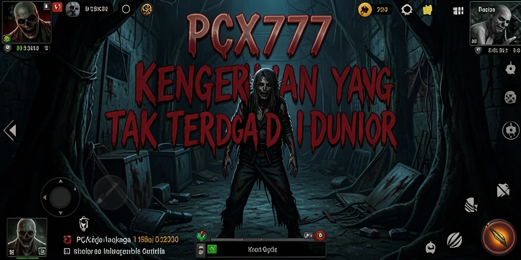 Screenshot gameplay PCX777 yang menunjukkan suasana mencekam dan menakutkan.